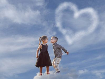 Kinder in liebe im siebten Himmel